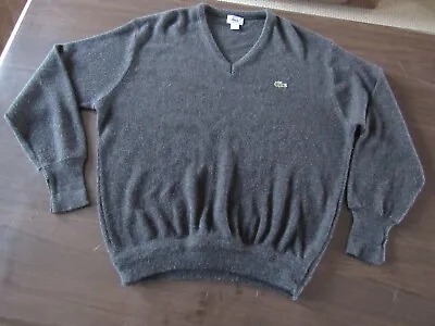 $7.99 • Buy Vintage IZOD Lacoste Men's Gray V-Neck Long Sleeve Sweater Size L Made USA