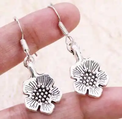 $1.99 • Buy Antique Vintage 925 Silver Plated Handmade Earrings Of 1.5  Ethnic