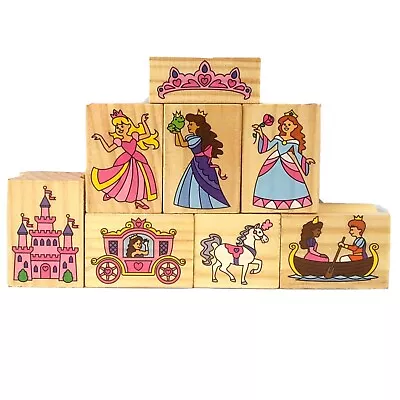 Lot Of 8 Princess Themed Wood Mounted Rubber Stamps • $9.95