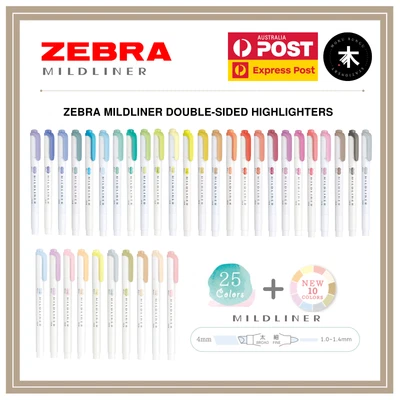 $3.50 • Buy Zebra Mildliner Double-Sided Pastel Highlighters (35 Colours Available)