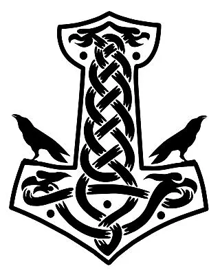 Mjolnir Viking Hammer Vinyl Decal V2 - Norse Symbol - Die Cut Sticker • $12.99