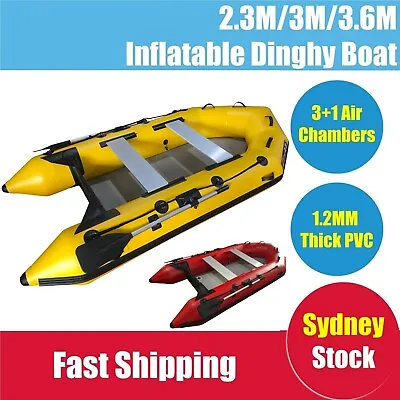 $1499 • Buy 2.3m/3m/3.6m Inflatable Boat Dinghy Pontoon Raft Dive & Fishing Boat Kayak 