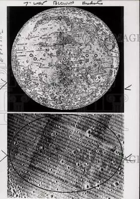 1968 Press Photo Topography Of Landing Sites On Surface Of Moon - Pix47814 • $24.88