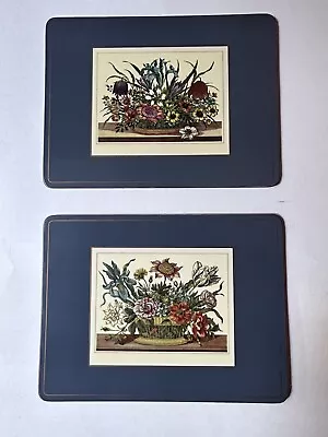 4 Pimpernel Floral Arrangement Placemats Made In England Cork Back In Box EUC • $22