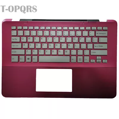 New For Sony Vaio SVF14A SVF14A1C5E Palmrest & US Keyboard Pink Backlit • $38.05