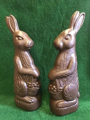 Blow Mold Easter Rabbits Huge Plastic Chocolate 31” Union Products PAIR • $105
