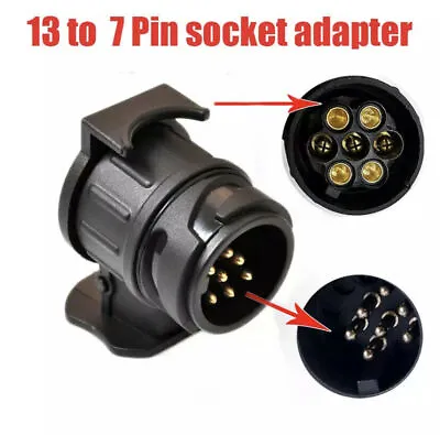 Adapter Connector 13 To 7 Pin Car Auto Adapter Plug For Trailer Coupling Socket • £5.98