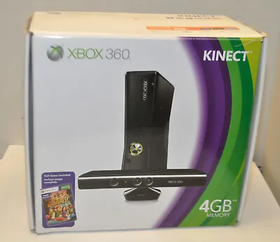 Xbox 360 S Kinect 4gb Complete Controller Console Cords + 2 Games MINT In Box  • $119.95