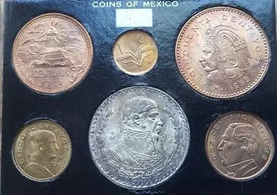 Mexico 6 Pc. Set. 1 5 10 20 50 Centavos 1 Peso. Choice BU. • $22