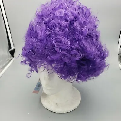 Purple Afro Curly Wig Party 70s 80s Disco Circus Dress Up Costume Clown Wigs NWT • $2.23