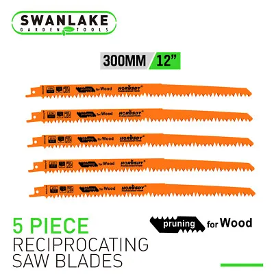 $11.89 • Buy 12  Reciprocating Saw Blades 5 PC Set Electric Wood Pruning 5TPI Saw Blades