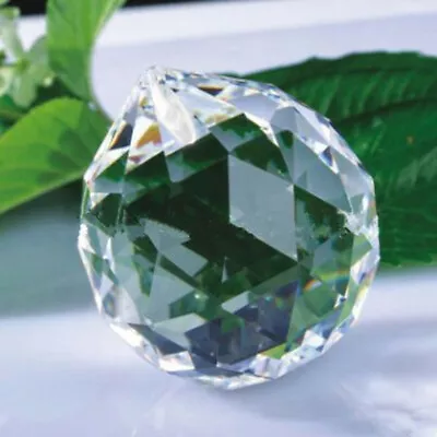 £7.68 • Buy Feng Shui Hanging Crystal Glass Clear Ball 50mm Sphere Prism Faceted Sun Catcher