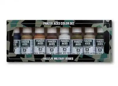 Vallejo 17ml X 8 70123 Model Color Acrylic Paint Set - Wood Leather And Stencil • £18.89