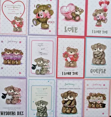 12x Kanban A6 Card Topper Sheets - Cute Bear Sentiments Wedding Love Engagement • £1.65