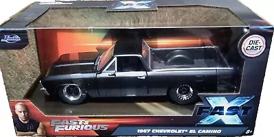 Jada 1:24 Fast & Furious X 1967 Chevrolet El Camino Black Diecast Model 34413 • $15