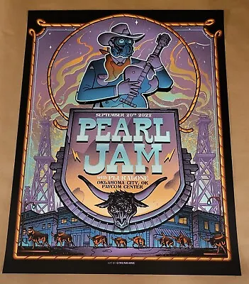 Pearl Jam Poster Oklahoma City 2022 Art By Munk One Show Edition • $115