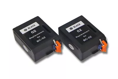 2 Black Ink Cartridges Replaces Canon BC-02 BX-02 BC-01 • £30.29