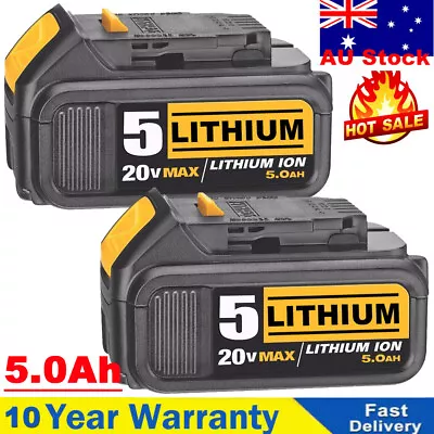 2 NEW For DEWALT 18V 5.0Ah XR DCB184-XJ DCB185 LI-Ion Slide BATTERY PACK DCB182 • $52.90