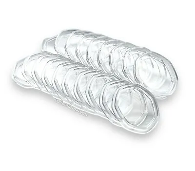50p Clear Coin Cases / Capsules For 50 Pence U.K SELLER Next Day Dispatch • £3.29