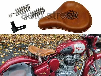 Fit For Royal Enfield Classic 500cc 350cc Front Solo Leather Seat Brown Tan • $112.65