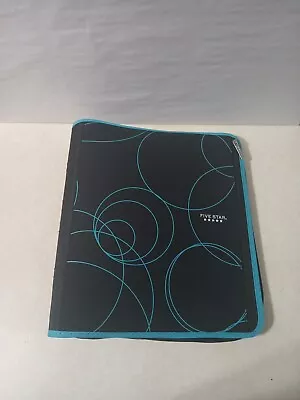 MEAD Five Star Xpanz Zip Around Binder Notebook Three Ring Black Blue VERY NICE • $10