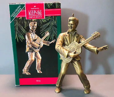 Hallmark Keepsake ELVIS Brass Plated Tree Ornament In Box. 1992 NOS • $10