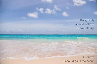 £3.50 • Buy I Believe I Should Go To The Beach, Inspirational Quote On Metal Sign, Plaque