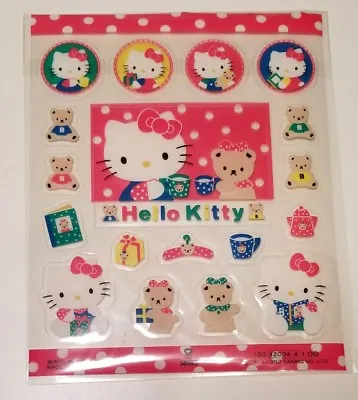 SANRIO  Vintage  Hello Kitty Plastic Stickers Sheet 5  X 6  Japan 1992  • $17.99