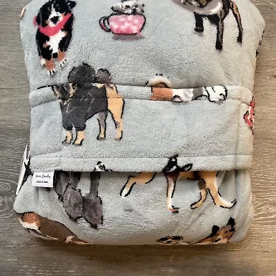 Dog Show Fleece Soft Travel Blanket Pillow Trolley Sleeve 45x60 Vera Bradley New • $45