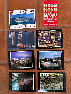 VINTAGE HONG KONG POST CARDS (7) WITH MAP OF HONG KONG And MACAU • $14