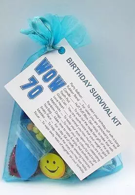 60th 65 70 80th BIRTHDAY PRESENT SURVIVAL KIT FUN NOVELTY GIFT PERSONALISED WOW • £4.49