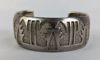 Vintage Ronnie Hurley RH Silver Southwest Native American Cuff Bracelet 6 3/8  • $264.99