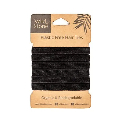 Hair Ties _ Organic Biodegradable _ 6 Pack _ Black _ Wild And Stone • £6.99