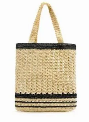 Zara Plaited Tote Bag - Black  • £22.99