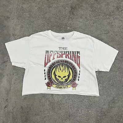 The Offspring Japan 1999 Band Tee Concert Tour White Cropped T Shirt Size Medium • $0.99