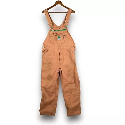 Liberty Overalls Mens 34x30 (34x26) Denim Workwear Front Pouch Khaki Distressed • $20.99