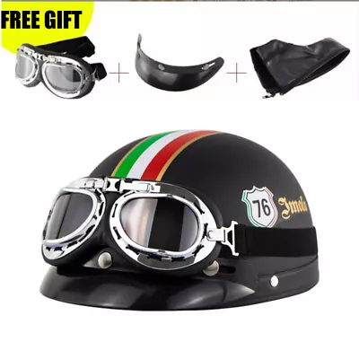 Motorcycle Helmet Fashion Vintage Half Helmet Electric Vehicle Helmet Unisex New • $30.28