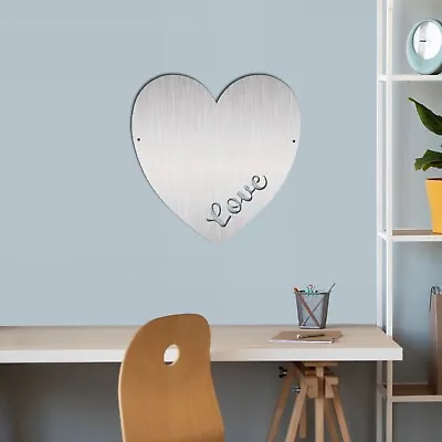 Brushed Stainless Heart Shaped Steel Memo Board (no Fixings) Magnetic Notice • £69.99