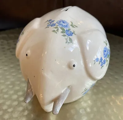 VINTAGE Ceramic Norleans Floral Pig Piggy Coin Bank Made In JAPAN W/Stopper • $9.80