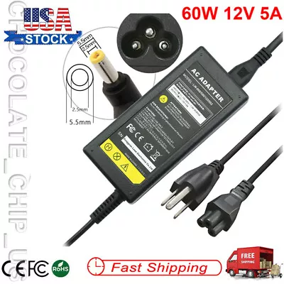 12V 5A 5 Amp 60W DC Power Supply Adapter Transformer LED Strip CCTV PC • $10.99