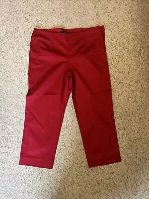 Marks And Spencer Size 10 Short Red Crop Cigarette Trousers • £3