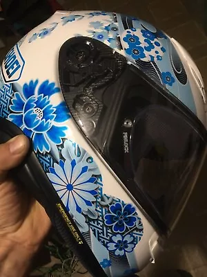  shoei Motorcycle Helmet Large Blue Harmonic Like New Excellent Condition  • $325