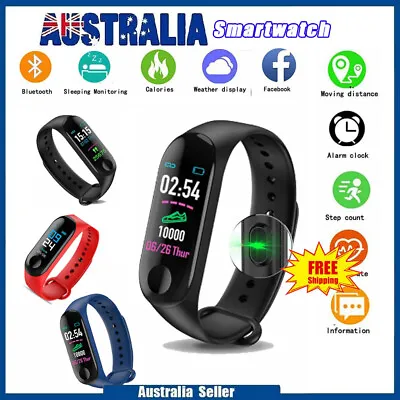 Smart Watch Bluetooth Bracelet Fitbit Style Heart Rate Monitor Pedometer Tracker • $12.52