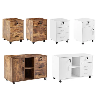 Office Home Filing Cabinet Cupboard On Castors Tools Storage Under / Beside Desk • £36.99