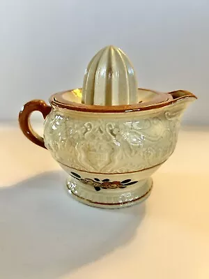 Vintage Ceramic Citrus Reamer Juicer Pitcher Floral Design Japan • $14.99