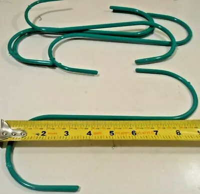 S Hooks 5pc. S-hook 10  Inch Jumbo Steel Green Pvc Coated Plant Hanger • $9.99