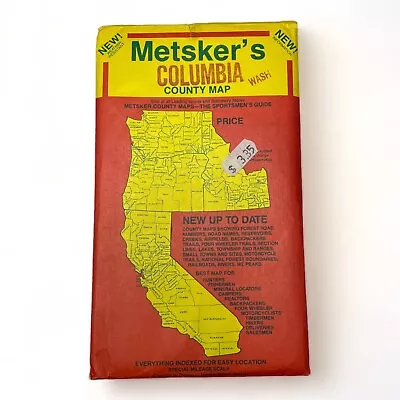 Metsker's Map Columbia County Washington 1980s The Sportsmen's Pocket Guide • $6.95