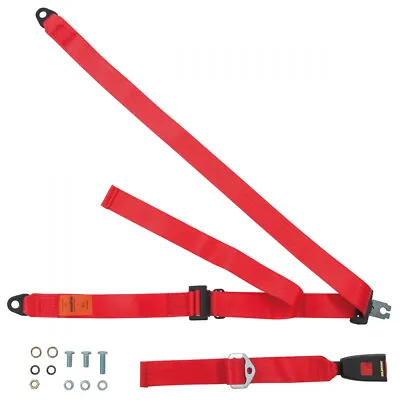 Rear Static Seat Belt For Volvo 850 Sal Est 1992 Shape Red • $134.18