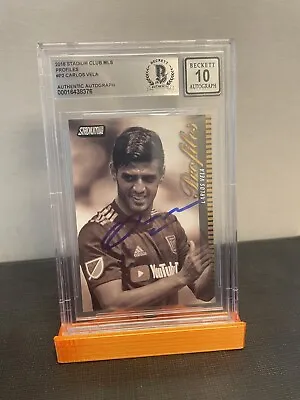 2018 Stadium Club Mls - Profiles - Carlos Vela - Lafc Signed Beckett Auto 10 • $119.96