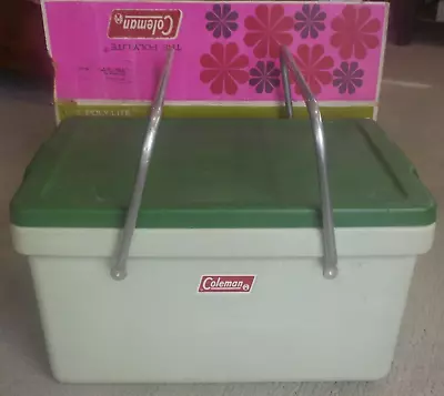 1972 Coleman Cooler 30 QT Poly-Lite Mint Forest Green Ice Chest 5280-700 In Box • $49.99